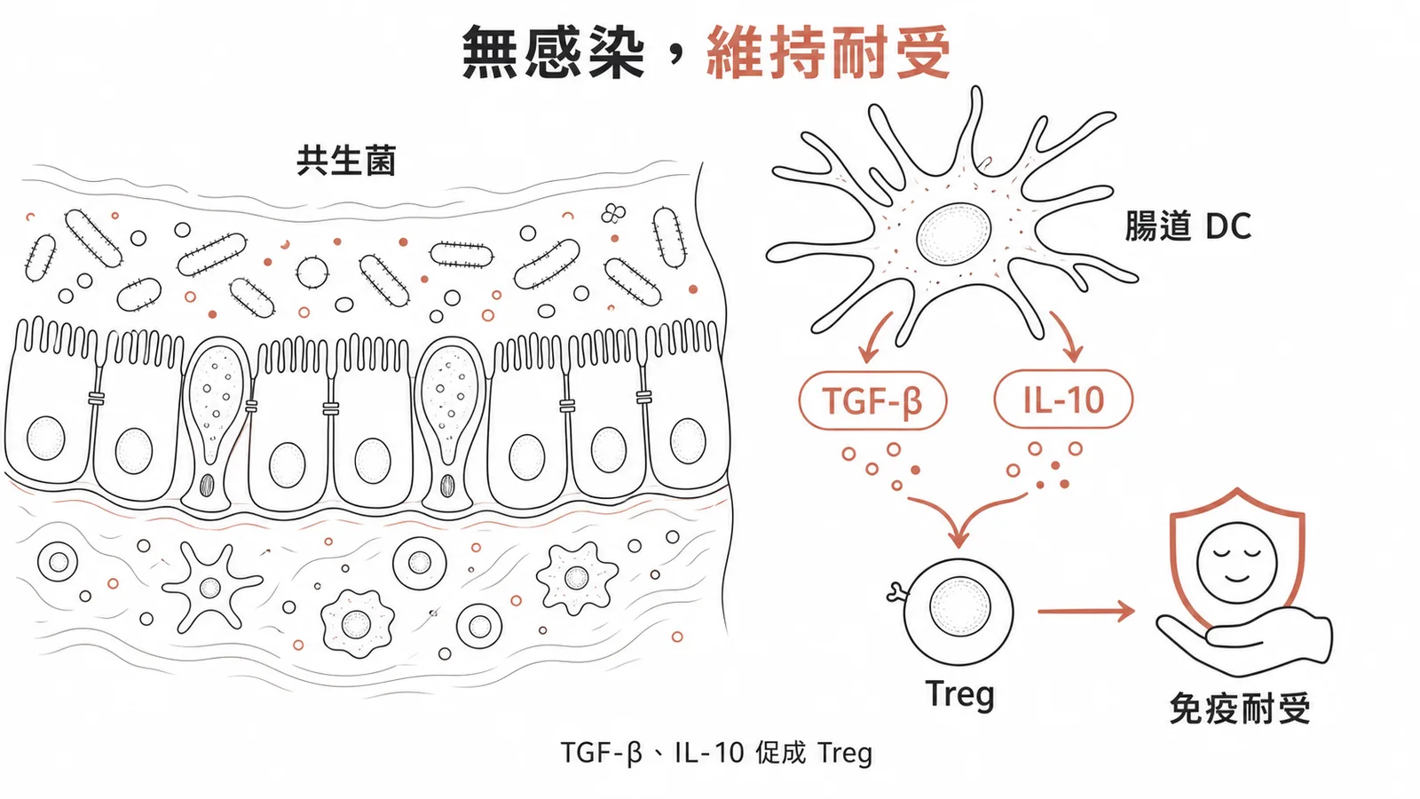 腸道樹突細胞分泌 TGF-β 與 IL-10 維持免疫耐受