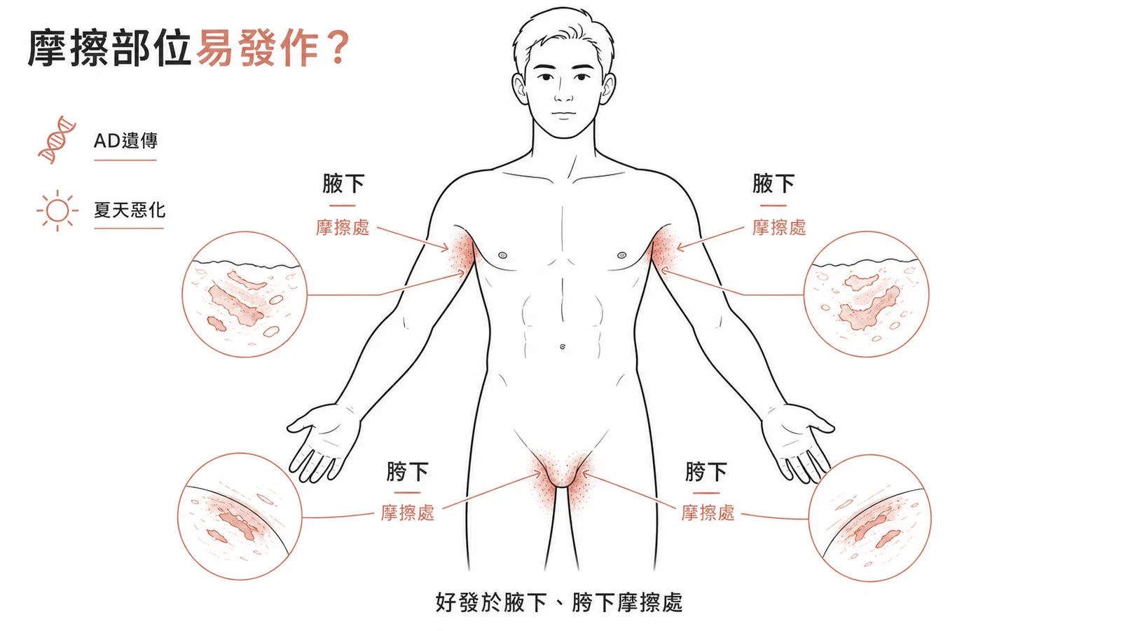 Hailey-Hailey disease 好發於摩擦部位