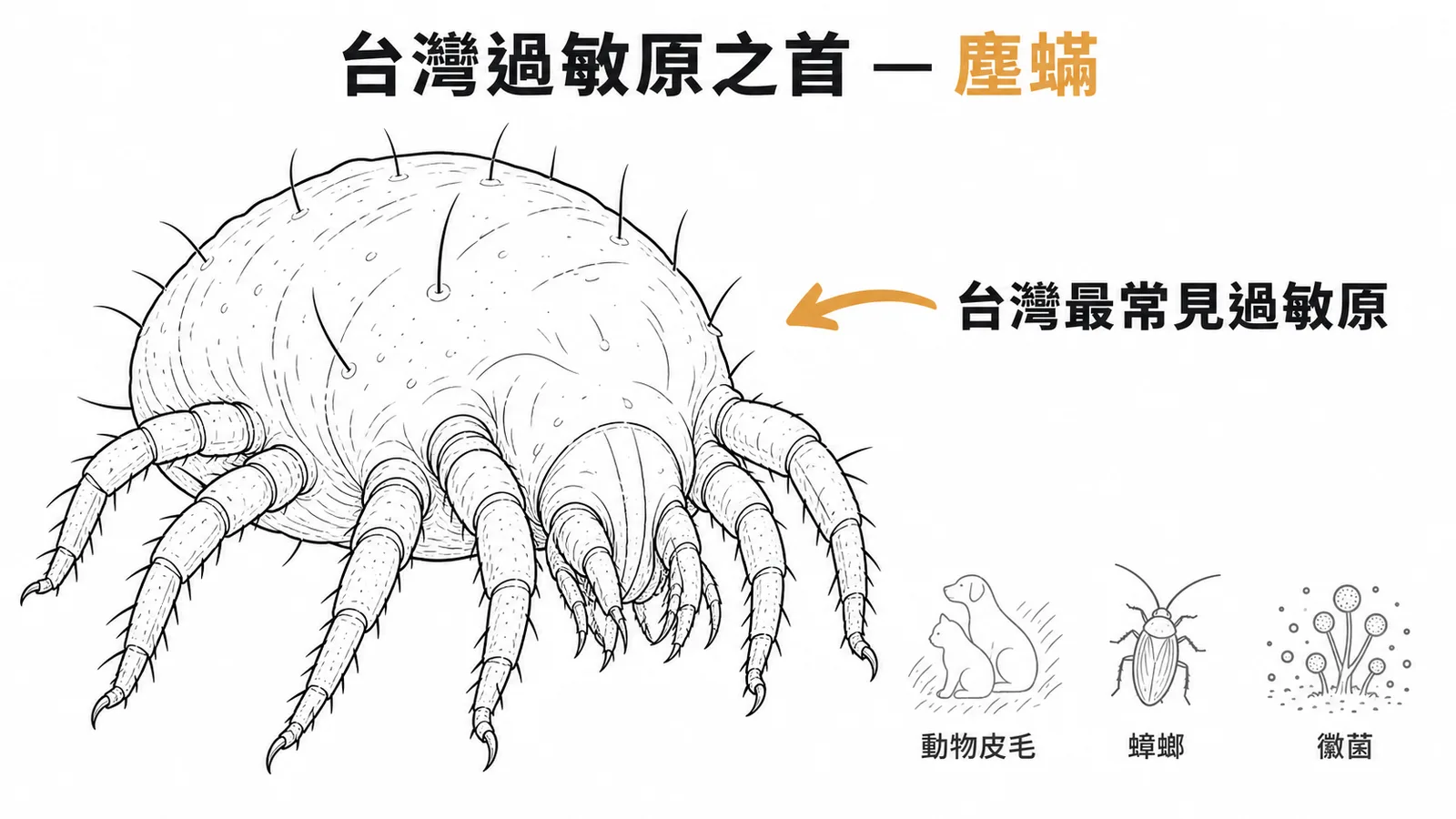 台灣最常見過敏原是塵蟎